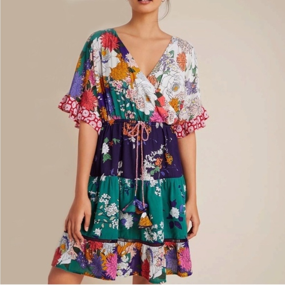 Anthropologie Nettie Tiered Mini Dress